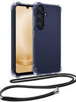 LUQ LUQ Samsung Galaxy A25 Hoesje Transparant Shockproof Met Zwart Koord