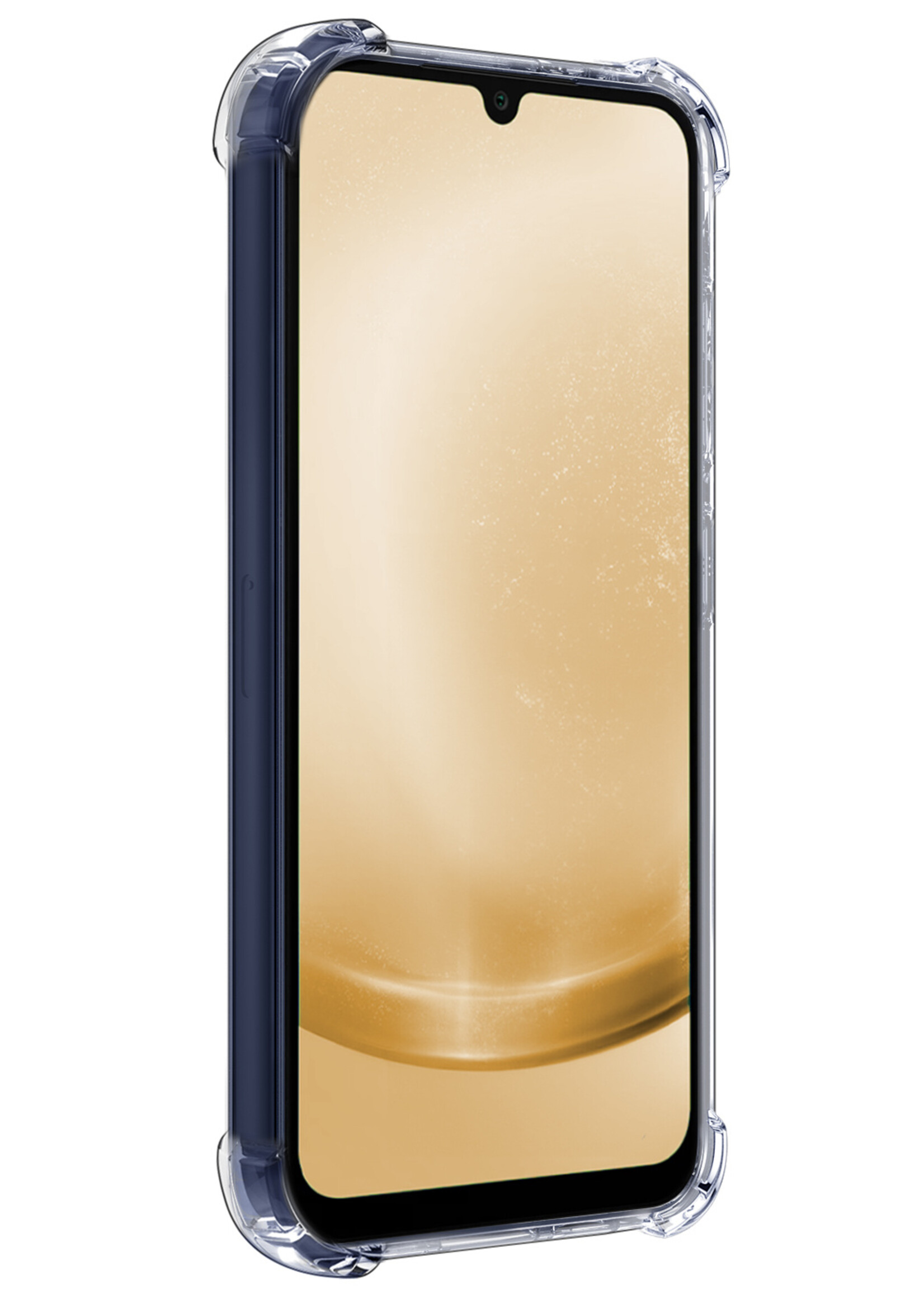 LUQ Hoesje Geschikt voor Samsung A25 Hoesje Shockproof Case Siliconen Met Screenprotector - Hoes Geschikt voor Samsung Galaxy A25 Hoes Cover Siliconen - Transparant