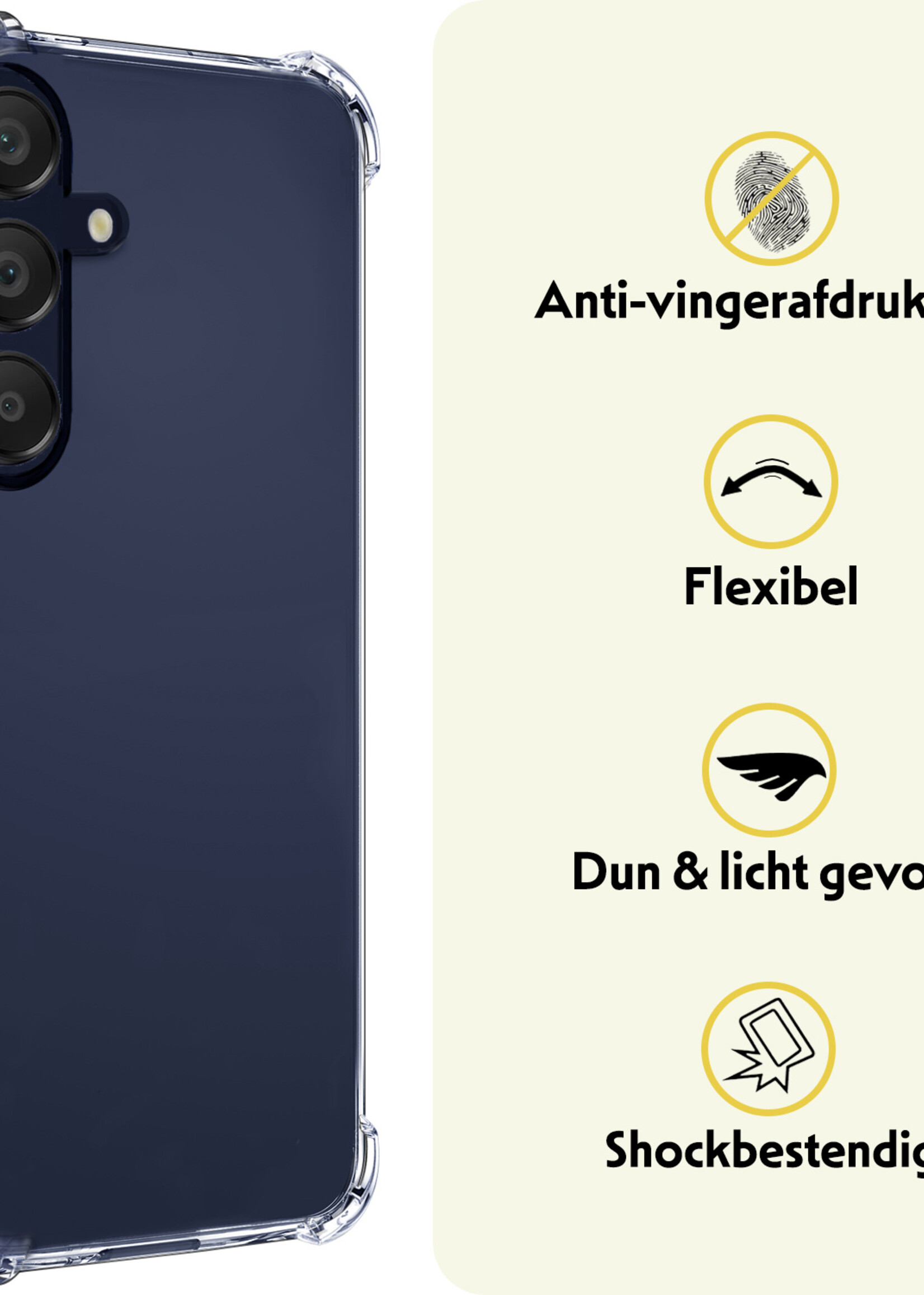 LUQ Hoesje Geschikt voor Samsung A25 Hoesje Shockproof Case Siliconen - Hoes Geschikt voor Samsung Galaxy A25 Hoes Cover Siliconen - Transparant - 2 Stuks