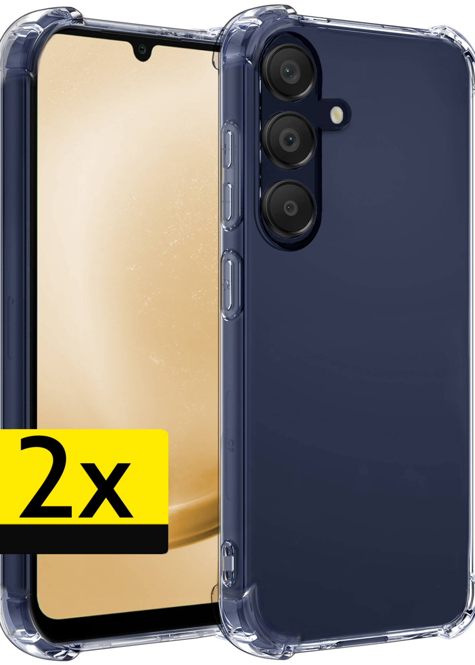 LUQ Hoesje Geschikt voor Samsung A25 Hoesje Shockproof Case Siliconen - Hoes Geschikt voor Samsung Galaxy A25 Hoes Cover Siliconen - Transparant - 2 Stuks
