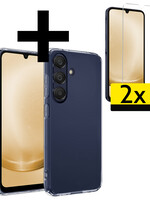LUQ LUQ Samsung Galaxy A25 Hoesje Siliconen Met 2x Screenprotector - Transparant