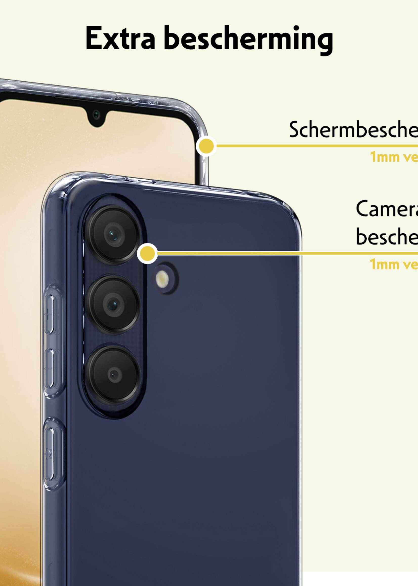 LUQ Hoesje Geschikt voor Samsung A25 Hoesje Siliconen Case Met Screenprotector - Hoes Geschikt voor Samsung Galaxy A25 Hoes Siliconen - Transparant