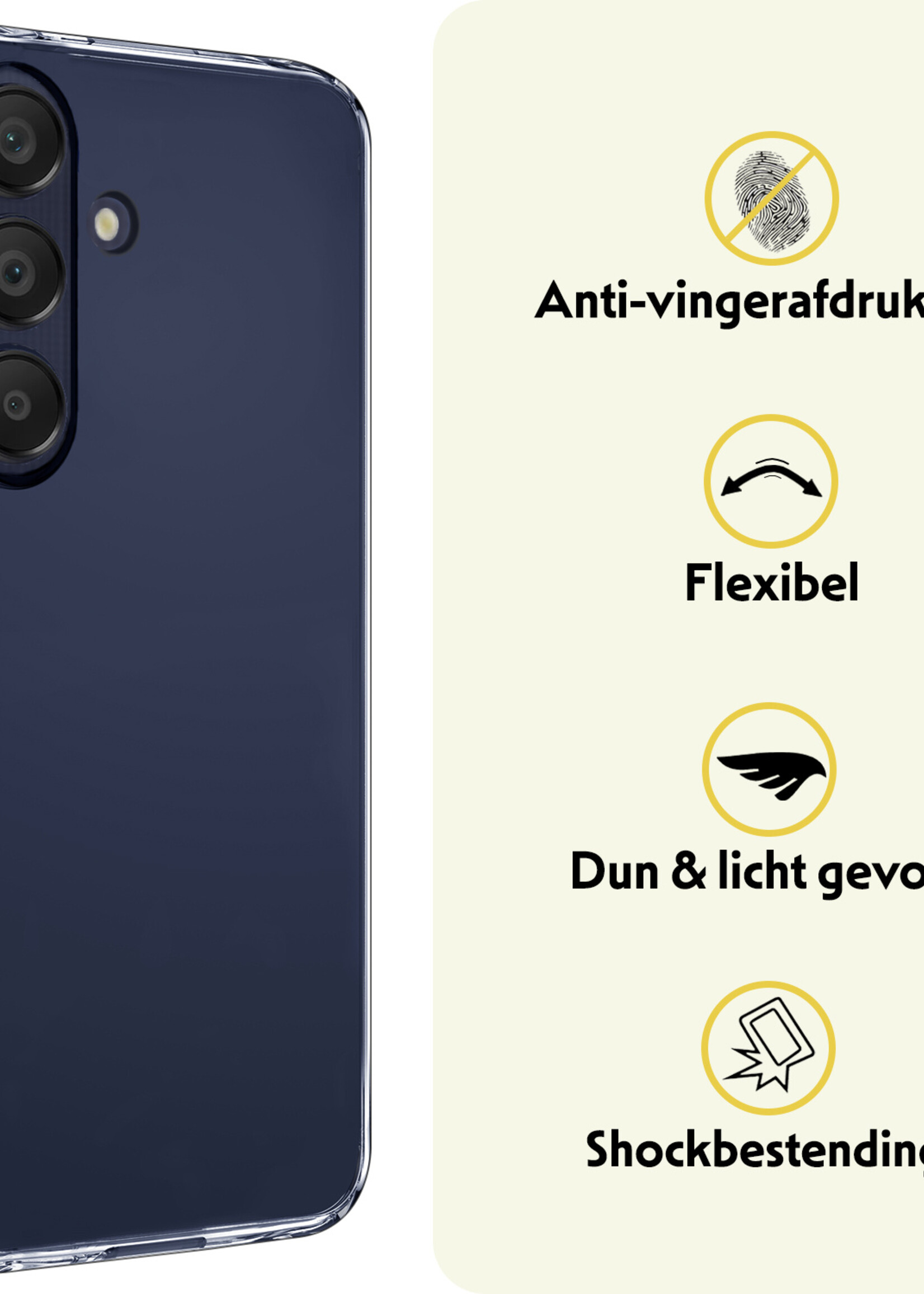 LUQ Hoesje Geschikt voor Samsung A25 Hoesje Siliconen Case - Hoes Geschikt voor Samsung Galaxy A25 Hoes Siliconen - Transparant - 2 Stuks