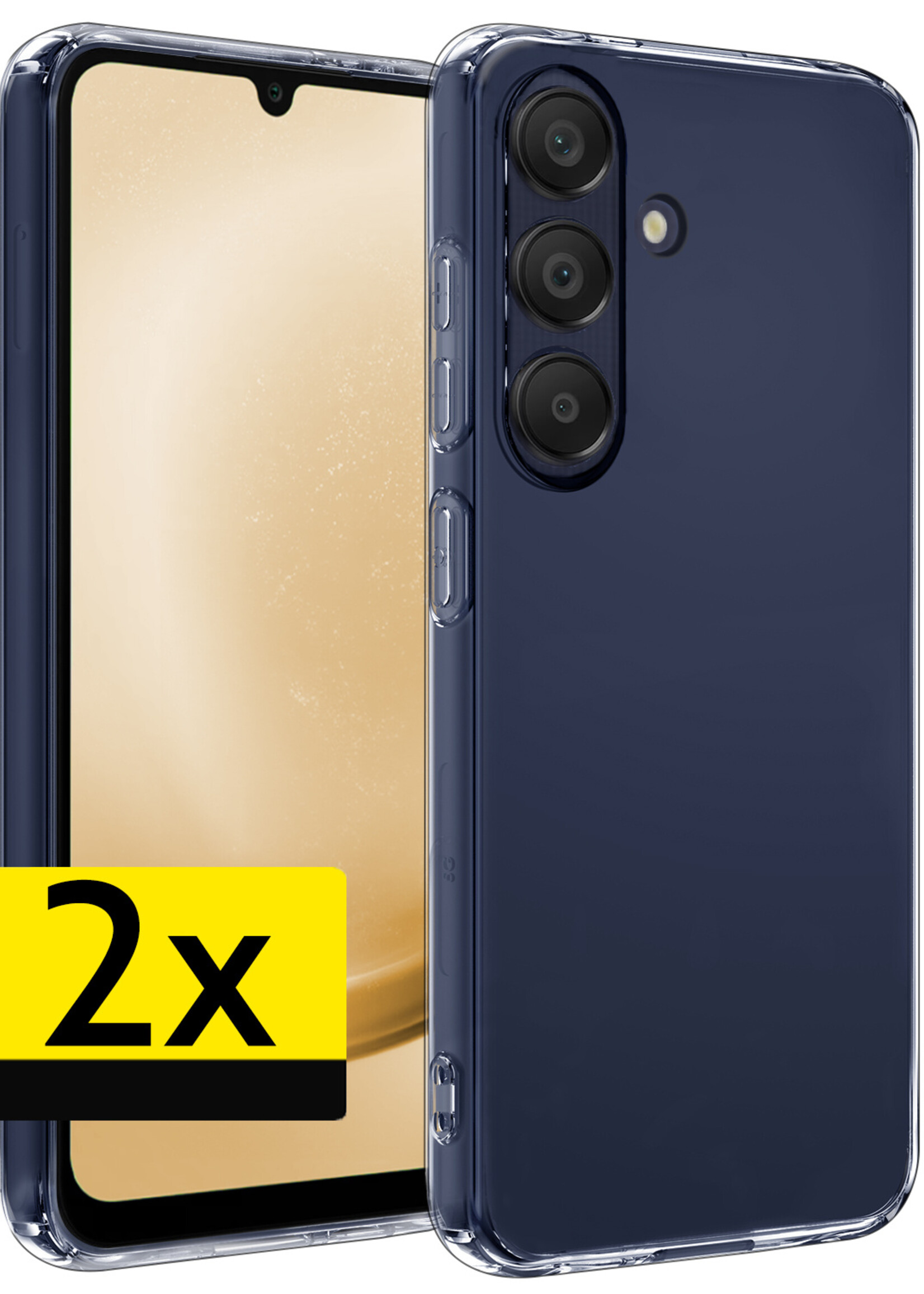 LUQ Hoesje Geschikt voor Samsung A25 Hoesje Siliconen Case - Hoes Geschikt voor Samsung Galaxy A25 Hoes Siliconen - Transparant - 2 Stuks