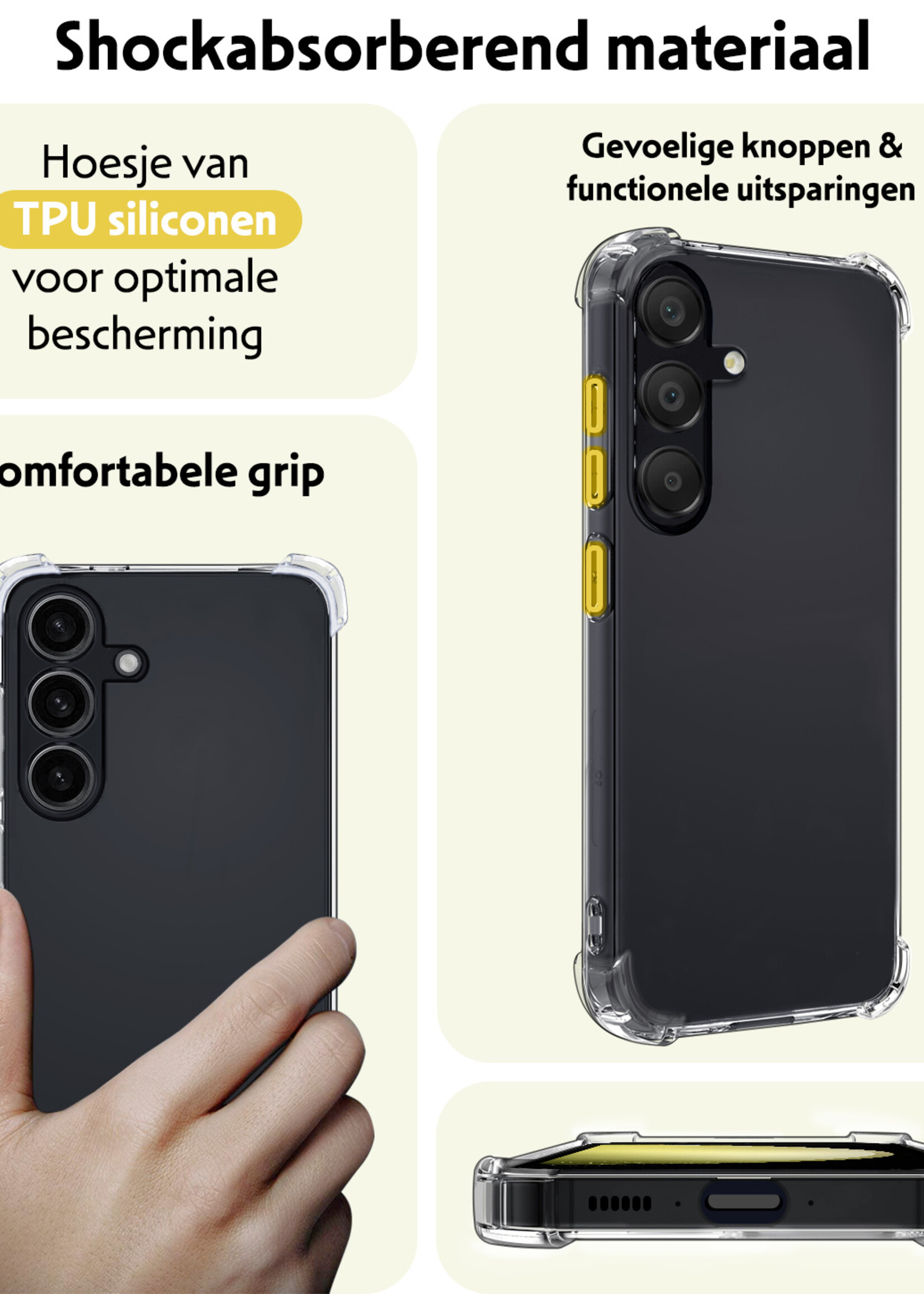 LUQ Hoesje Geschikt voor Samsung S23 FE Hoesje Shockproof Case Siliconen - Hoes Geschikt voor Samsung Galaxy S23 FE Hoes Cover Siliconen - Transparant