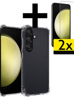LUQ LUQ Samsung Galaxy S23 FE Hoesje Shockproof Met 2x Screenprotector