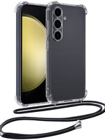 LUQ LUQ Samsung Galaxy S23 FE Hoesje Transparant Shockproof Met Zwart Koord