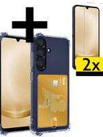 LUQ LUQ Samsung Galaxy A25 Hoesje Pashouder Met 2x Screenprotector