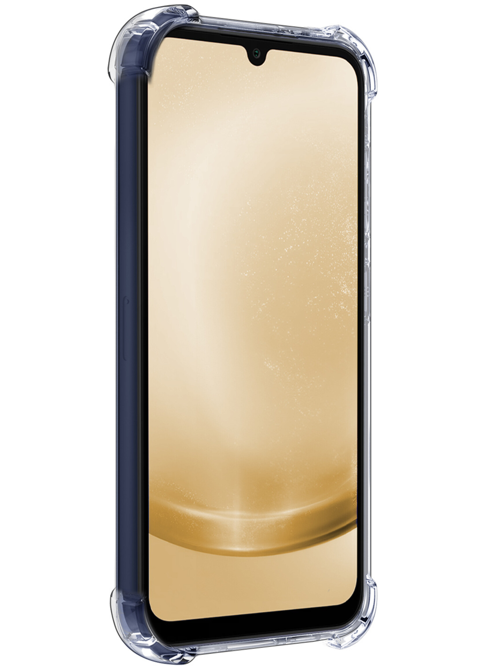 LUQ Hoesje Geschikt voor Samsung A25 Hoesje Case Pashouder Cover Siliconen Met Screenprotector - Hoes Geschikt voor Samsung Galaxy A25 Hoesje Met Kaarthouder- Transparant