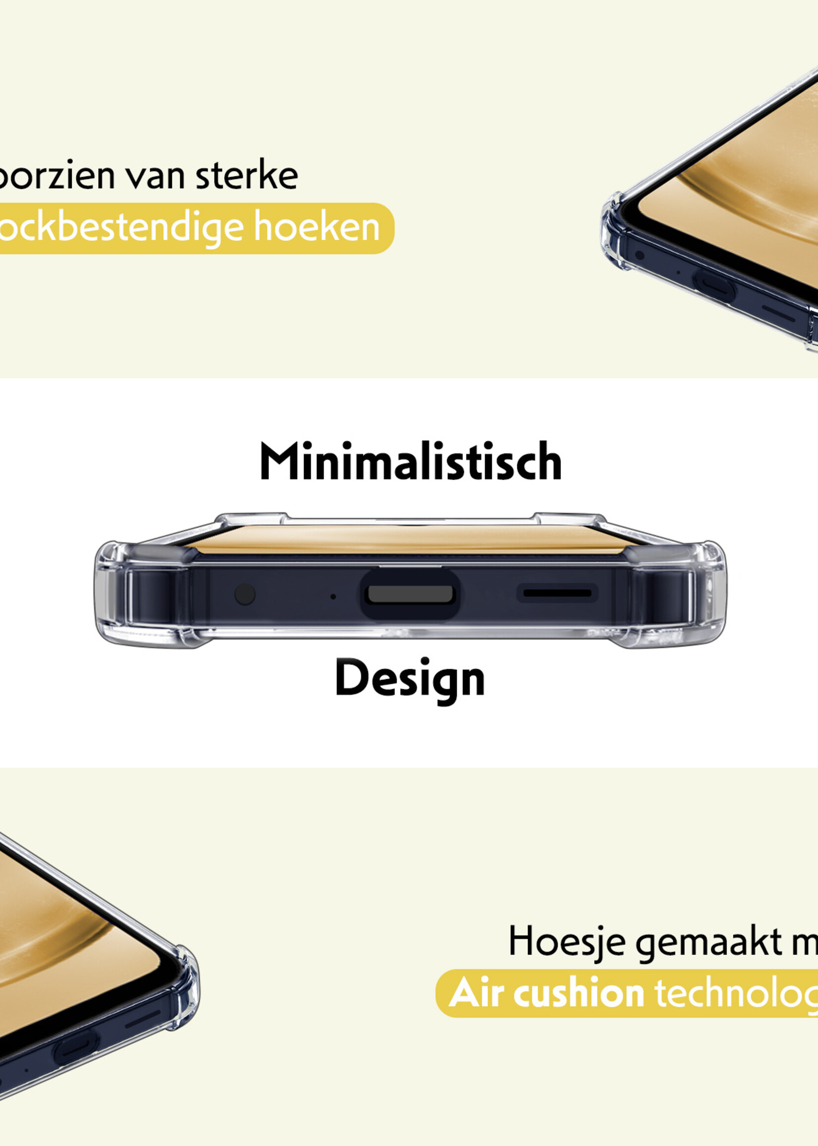 LUQ Hoesje Geschikt voor Samsung A25 Hoesje Case Pashouder Cover Siliconen - Hoes Geschikt voor Samsung Galaxy A25 Hoesje Met Kaarthouder - Transparant - 2 Stuks