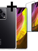 LUQ LUQ Xiaomi Redmi Note 12 Pro+ Hoesje Siliconen Met Screenprotector - Transparant