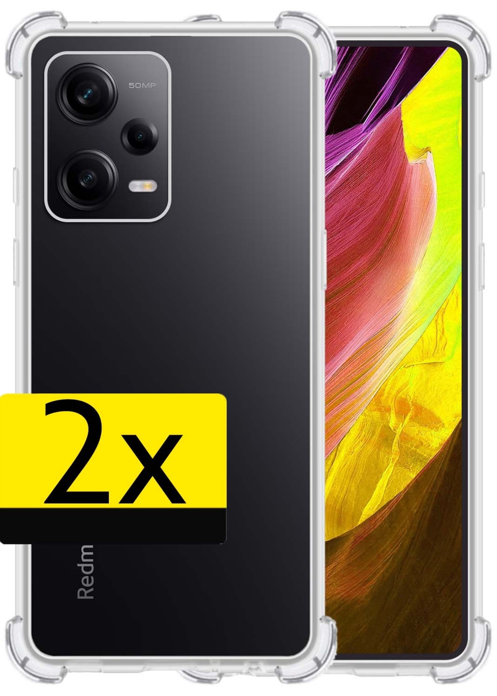LUQ Hoesje Geschikt voor Xiaomi Redmi Note 12 Pro+ Hoesje Shockproof Case Siliconen - Hoes Geschikt voor Xiaomi Redmi Note 12 Pro+ Hoes Cover Siliconen - Transparant - 2 Stuks