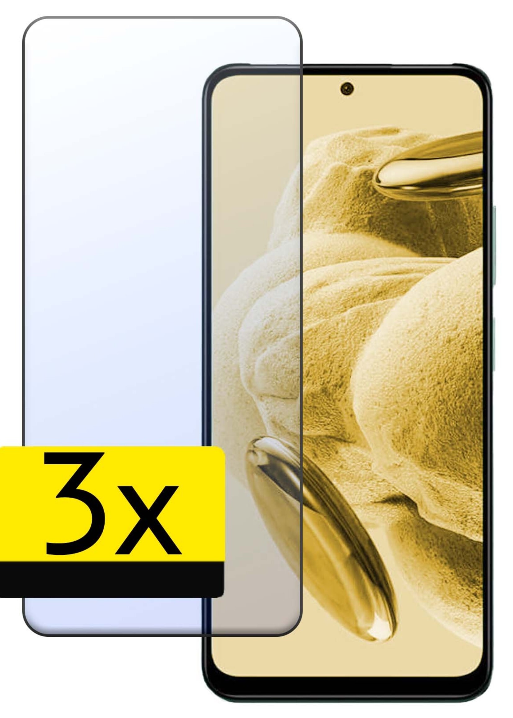 LUQ Screenprotector Geschikt voor Xiaomi Redmi Note 12 4G Screenprotector Beschermglas Gehard Glas - Screenprotector Geschikt voor Xiaomi Redmi Note 12 4G Screenprotector Glas - 3 Stuks