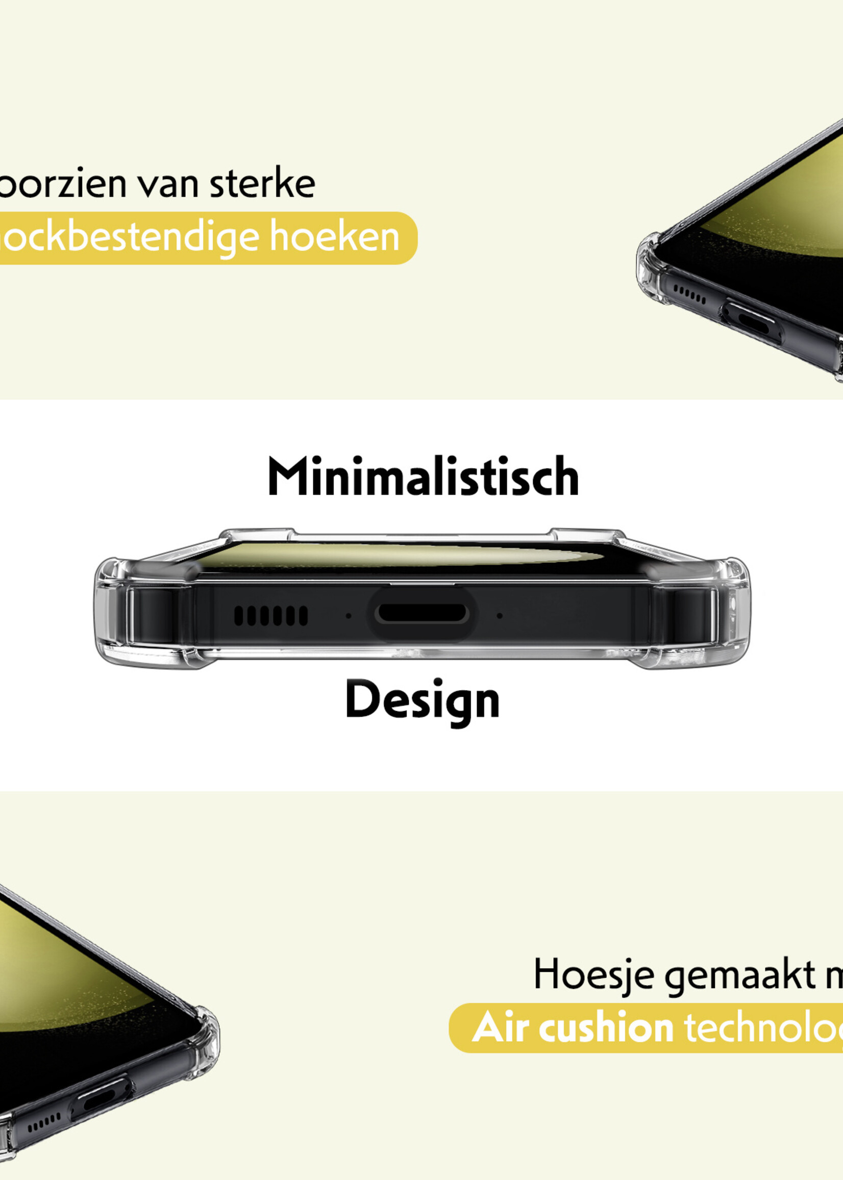LUQ Hoesje Geschikt voor Samsung S23 FE Hoesje Case Pashouder Cover Siliconen - Hoes Geschikt voor Samsung Galaxy S23 FE Hoesje Met Kaarthouder - Transparant - 2 Stuks