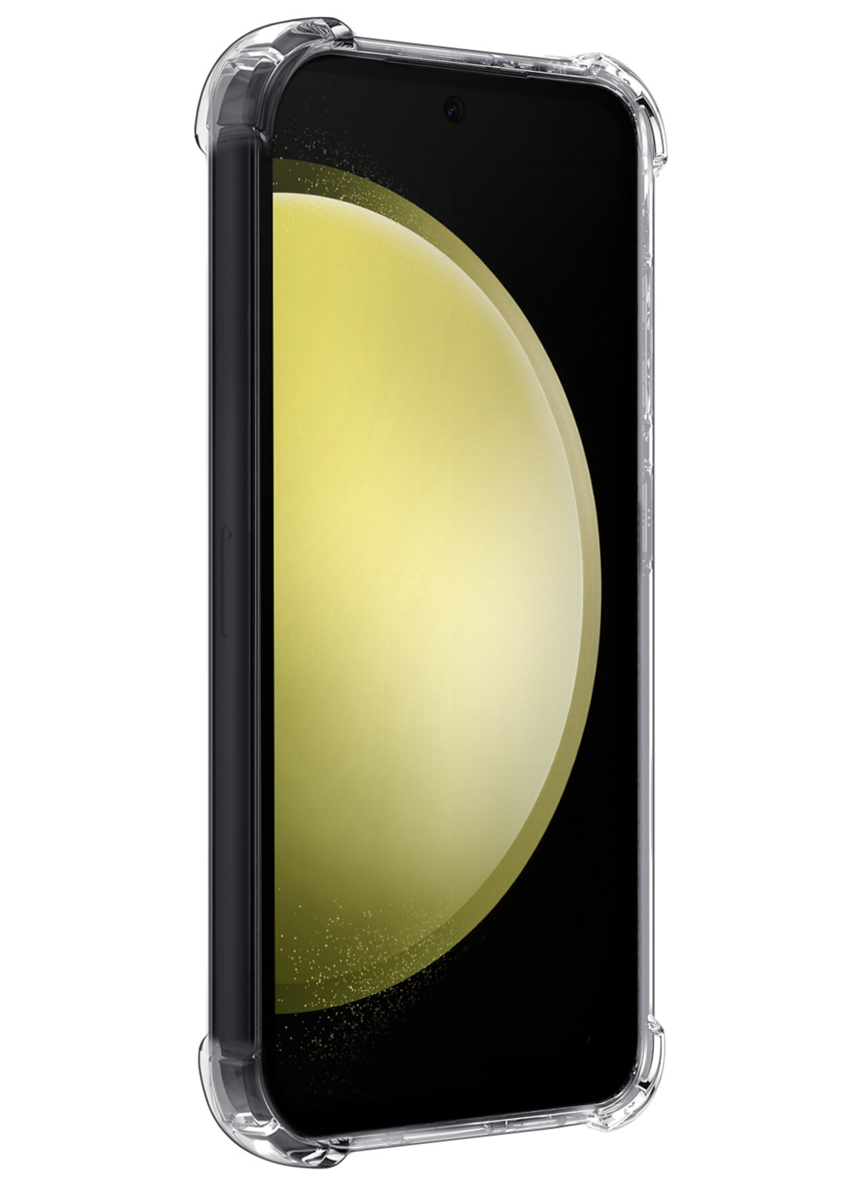 LUQ Hoesje Geschikt voor Samsung S23 FE Hoesje Case Pashouder Cover Siliconen Met Screenprotector - Hoes Geschikt voor Samsung Galaxy S23 FE Hoesje Met Kaarthouder- Transparant