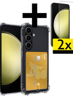 LUQ LUQ Samsung Galaxy S23 FE Hoesje Pashouder Met 2x Screenprotector