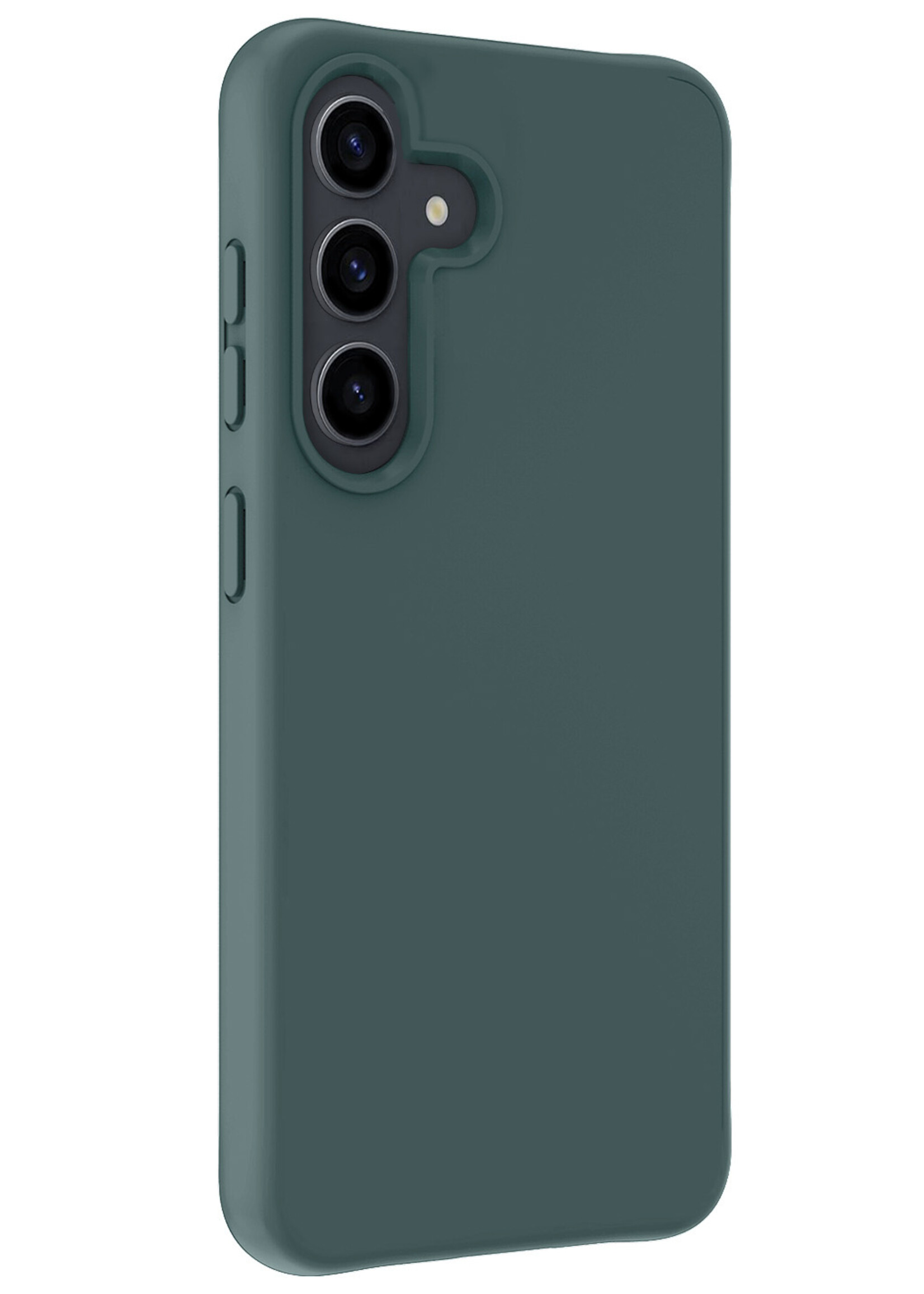 LUQ Hoesje Geschikt voor Samsung S24 Plus Hoesje Siliconen Case Met 2x Screenprotector - Hoes Geschikt voor Samsung Galaxy S24 Plus Hoes Siliconen - Donkergroen