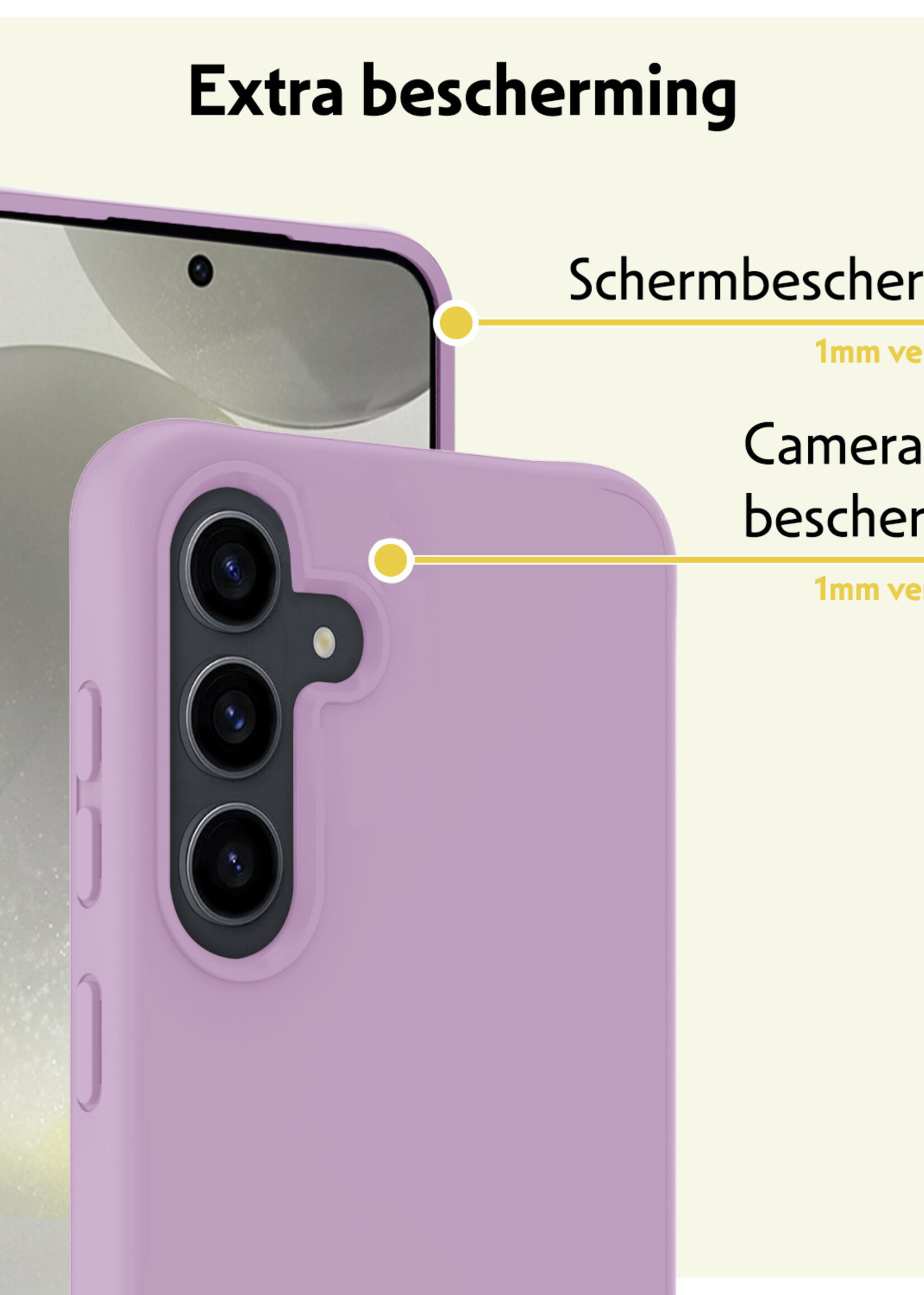 LUQ Hoesje Geschikt voor Samsung S24 Plus Hoesje Siliconen Case - Hoes Geschikt voor Samsung Galaxy S24 Plus Hoes Siliconen - Lila - 2 Stuks