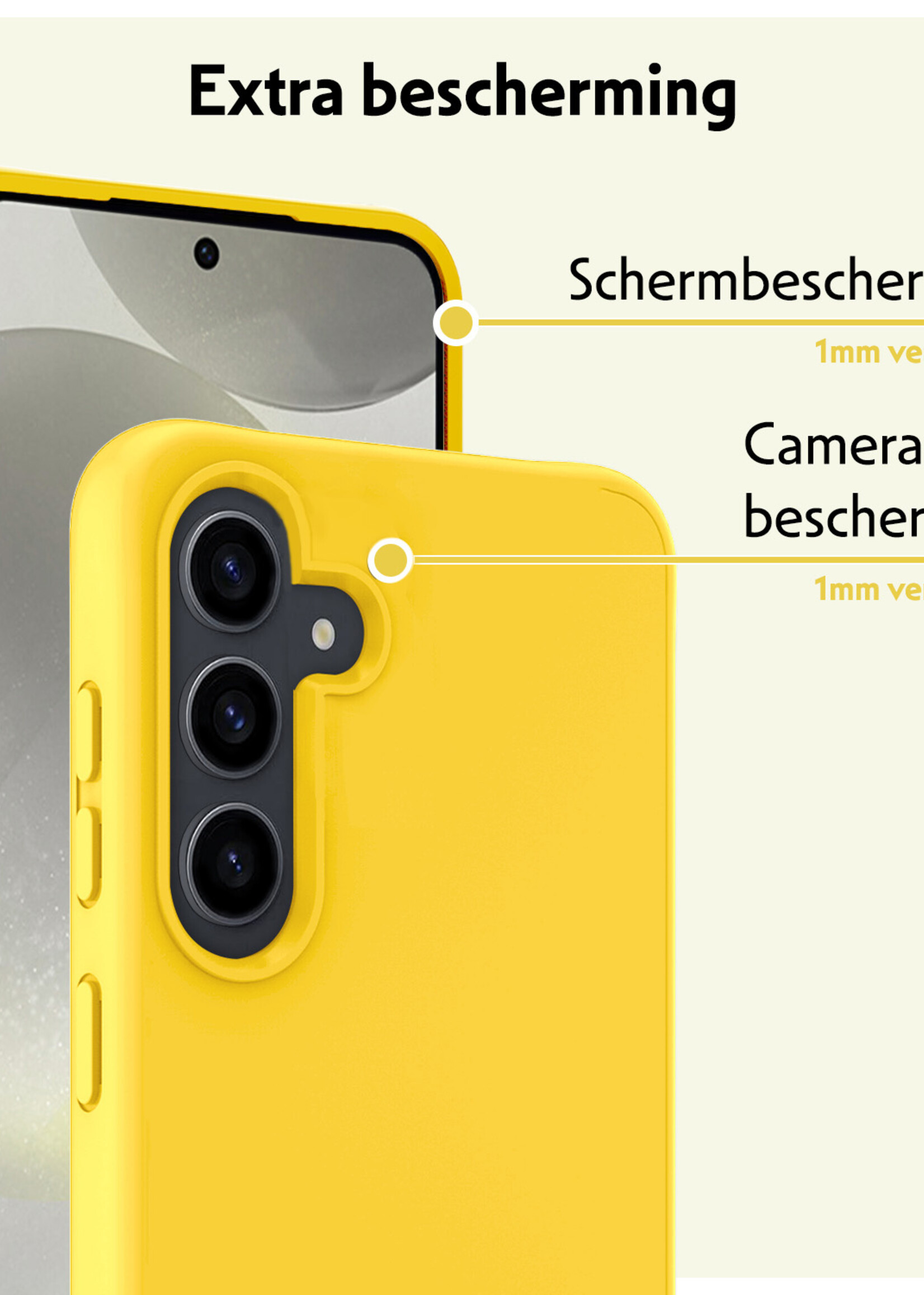 LUQ Hoesje Geschikt voor Samsung S24 Plus Hoesje Siliconen Case - Hoes Geschikt voor Samsung Galaxy S24 Plus Hoes Siliconen - Geel - 2 Stuks