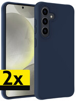 LUQ LUQ Samsung Galaxy S24 Plus Hoesje Siliconen - Donkerblauw - 2 PACK