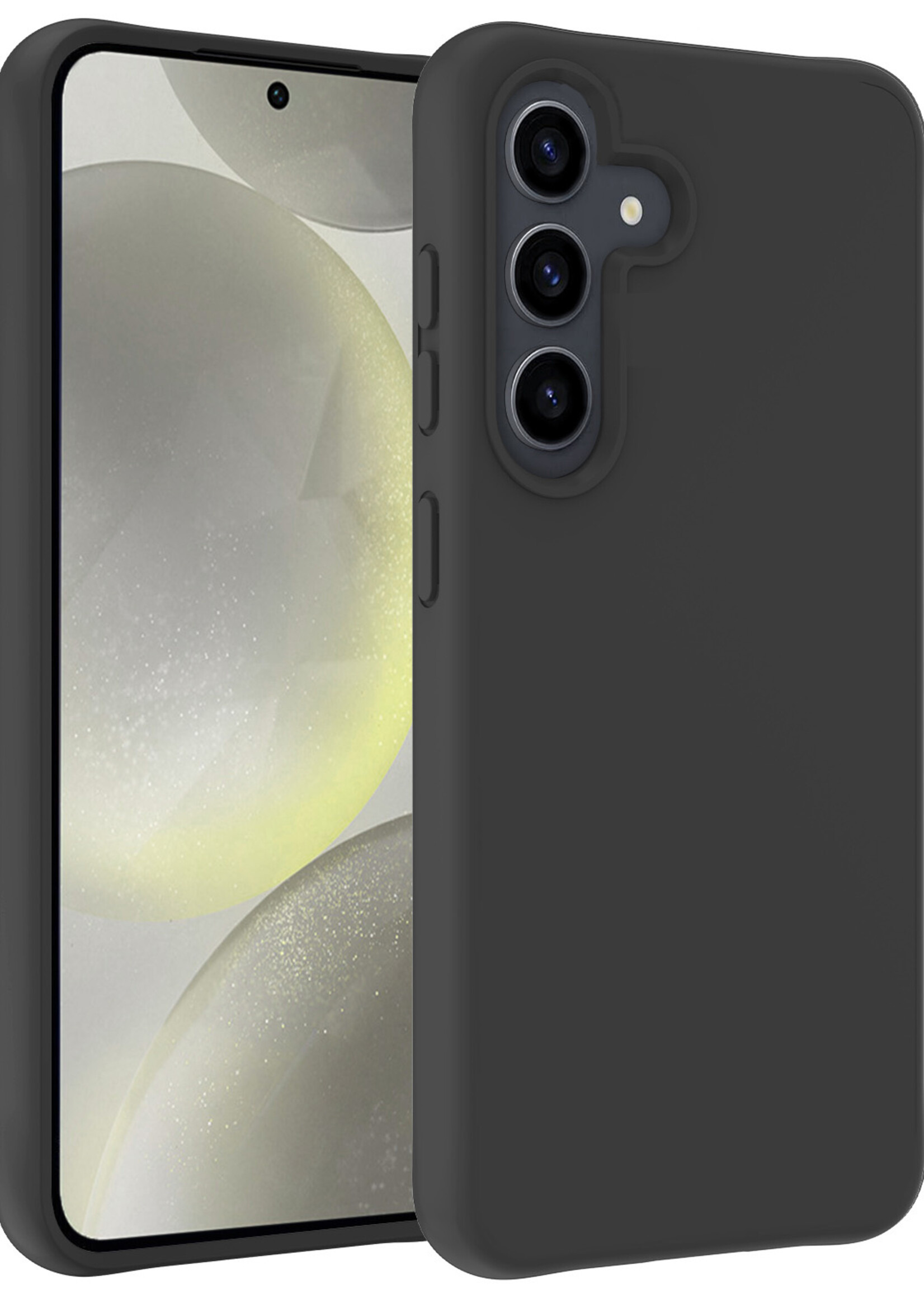 LUQ Hoesje Geschikt voor Samsung S24 Plus Hoesje Siliconen Case - Hoes Geschikt voor Samsung Galaxy S24 Plus Hoes Siliconen - Zwart