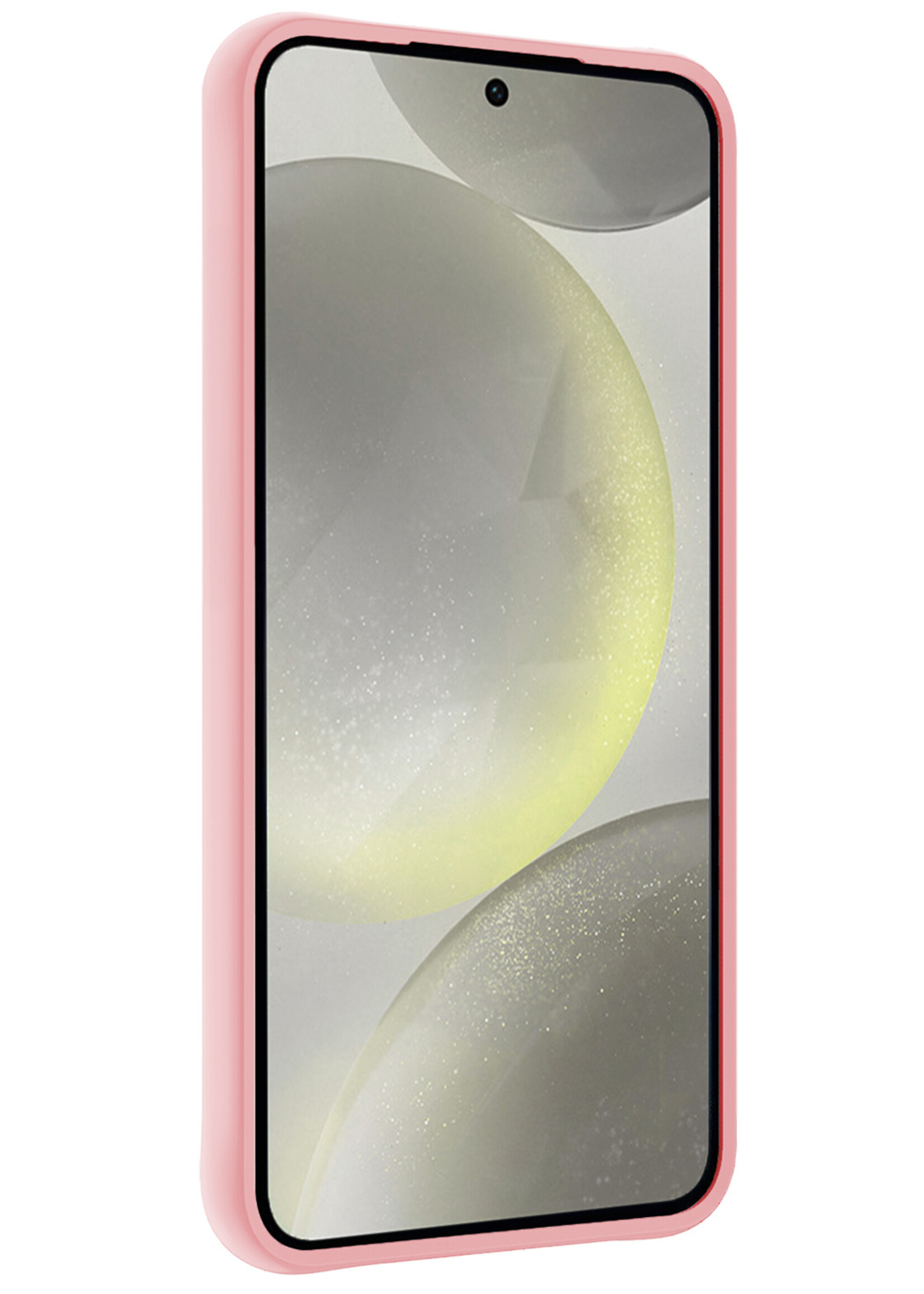 LUQ Hoesje Geschikt voor Samsung S24 Plus Hoesje Siliconen Case - Hoes Geschikt voor Samsung Galaxy S24 Plus Hoes Siliconen - Lichtroze