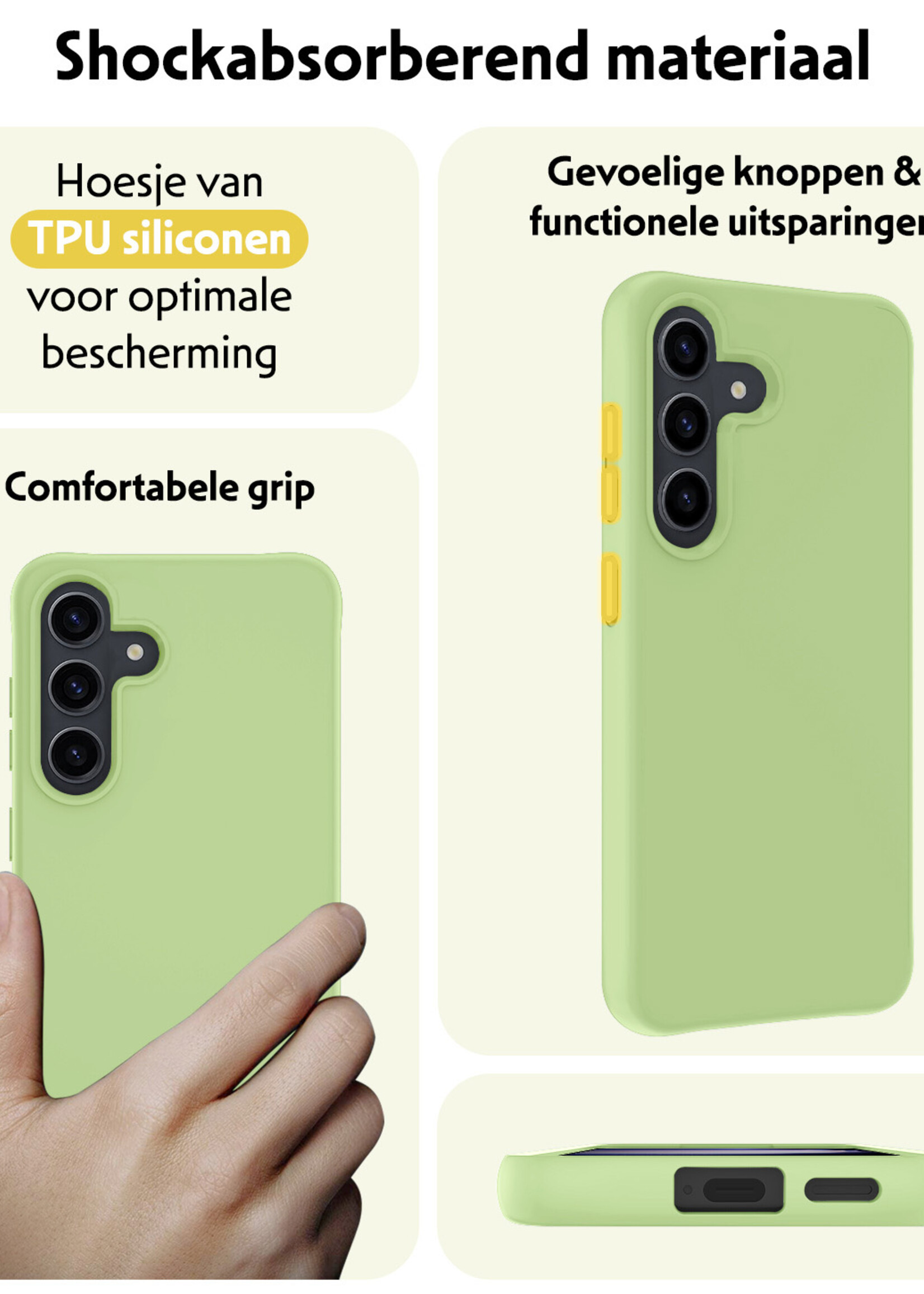 LUQ Hoesje Geschikt voor Samsung S24 Plus Hoesje Siliconen Case - Hoes Geschikt voor Samsung Galaxy S24 Plus Hoes Siliconen - Groen