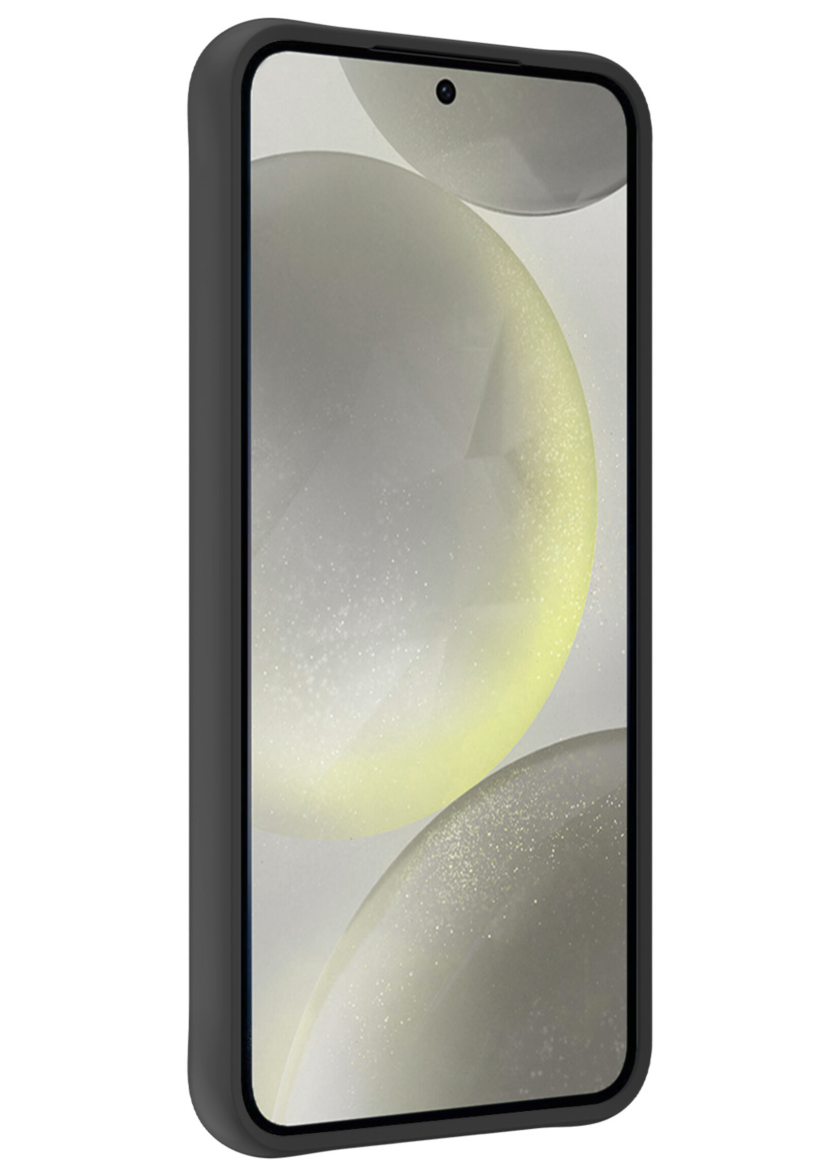 LUQ Hoesje Geschikt voor Samsung S24 Hoesje Siliconen Case Met Screenprotector - Hoes Geschikt voor Samsung Galaxy S24 Hoes Siliconen - Zwart