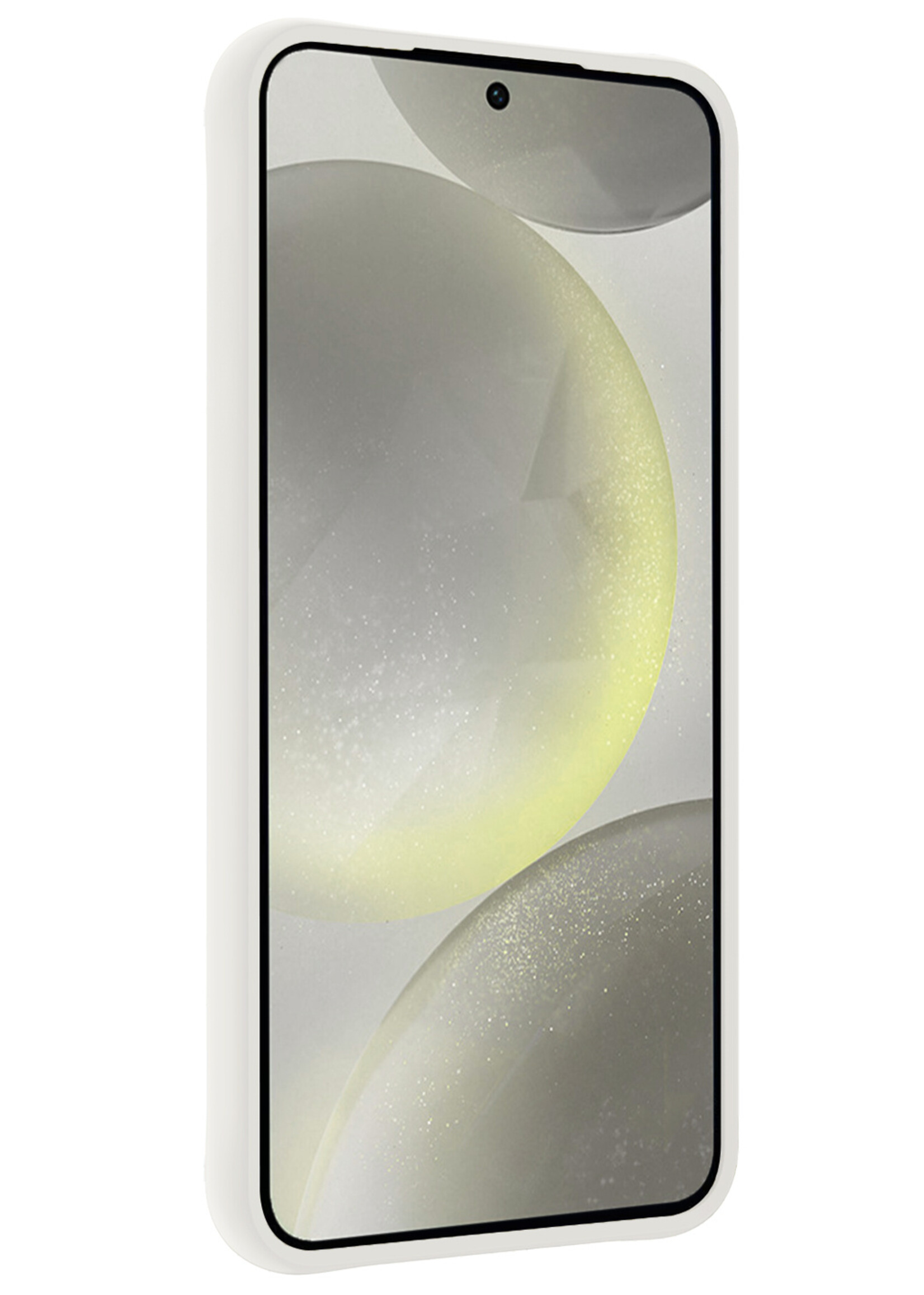 LUQ Hoesje Geschikt voor Samsung S24 Hoesje Siliconen Case - Hoes Geschikt voor Samsung Galaxy S24 Hoes Siliconen - Wit - 2 Stuks