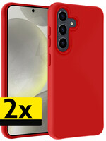 LUQ LUQ Samsung Galaxy S24 Hoesje Siliconen - Rood - 2 PACK