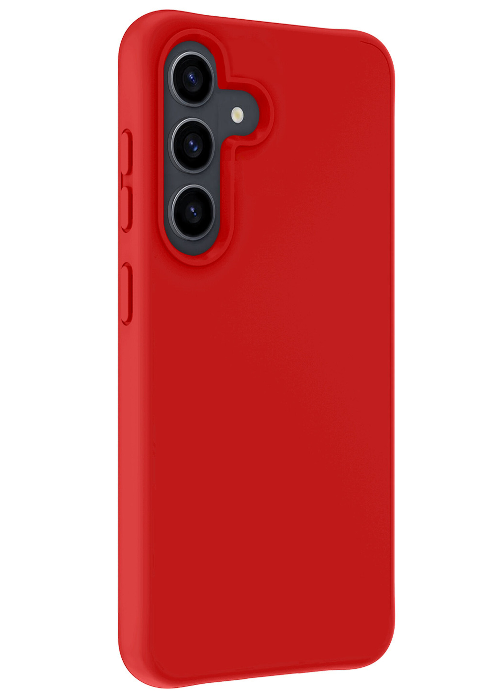 LUQ Hoesje Geschikt voor Samsung S24 Hoesje Siliconen Case - Hoes Geschikt voor Samsung Galaxy S24 Hoes Siliconen - Rood - 2 Stuks