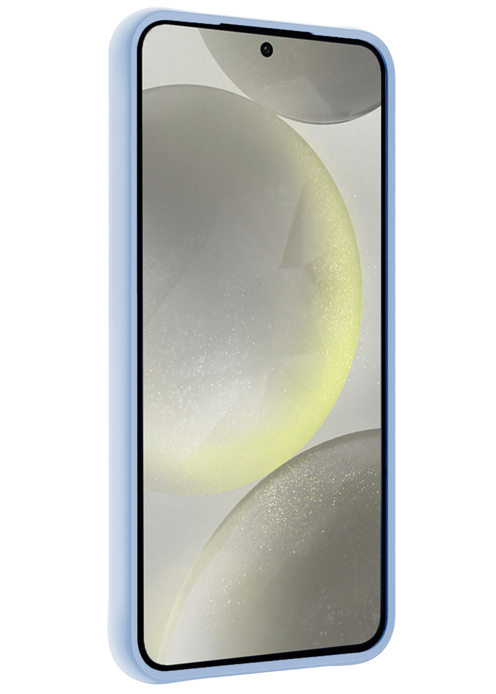 LUQ Hoesje Geschikt voor Samsung S24 Hoesje Siliconen Case - Hoes Geschikt voor Samsung Galaxy S24 Hoes Siliconen - Lichtblauw - 2 Stuks