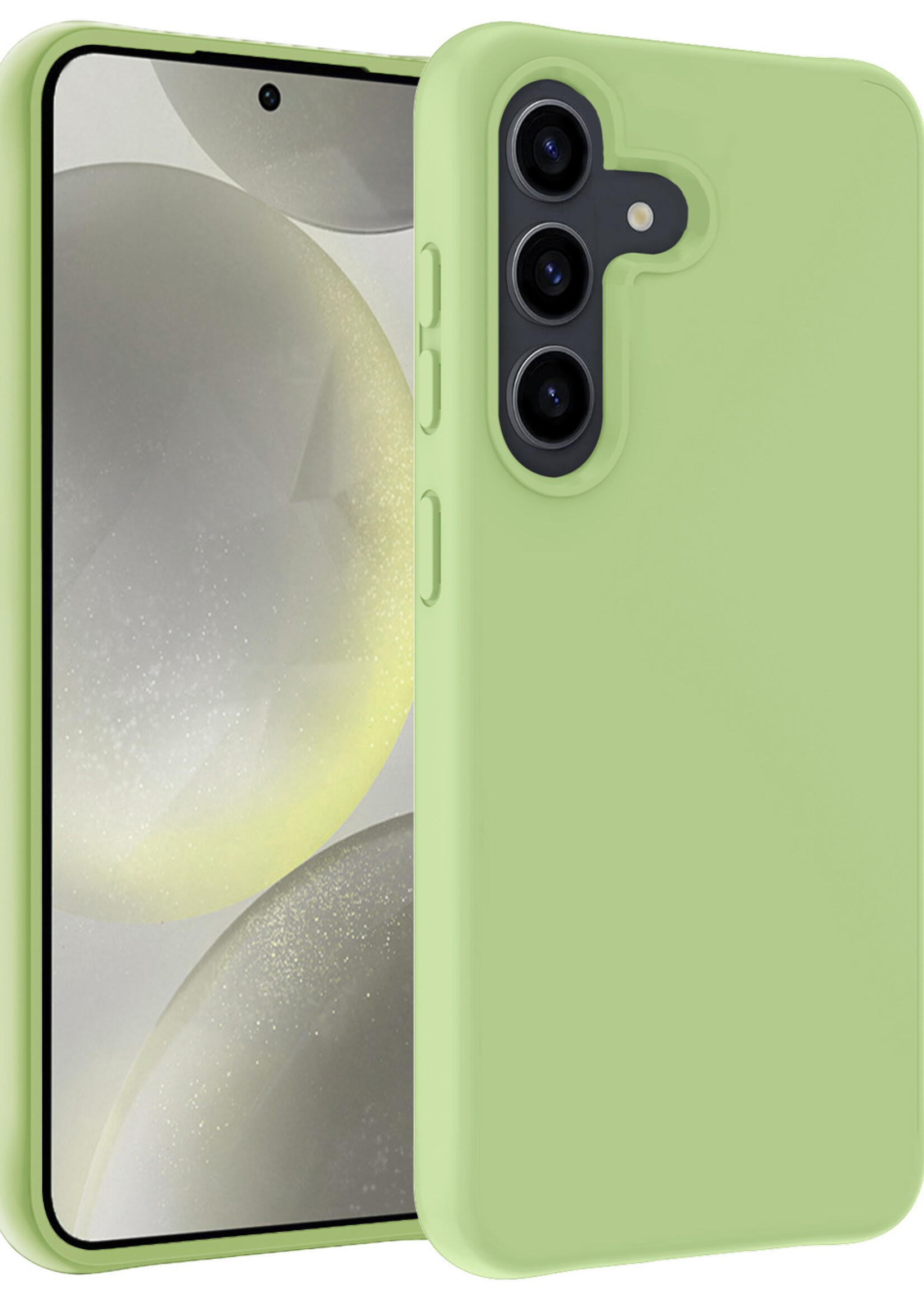 LUQ Hoesje Geschikt voor Samsung S24 Hoesje Siliconen Case - Hoes Geschikt voor Samsung Galaxy S24 Hoes Siliconen - Groen