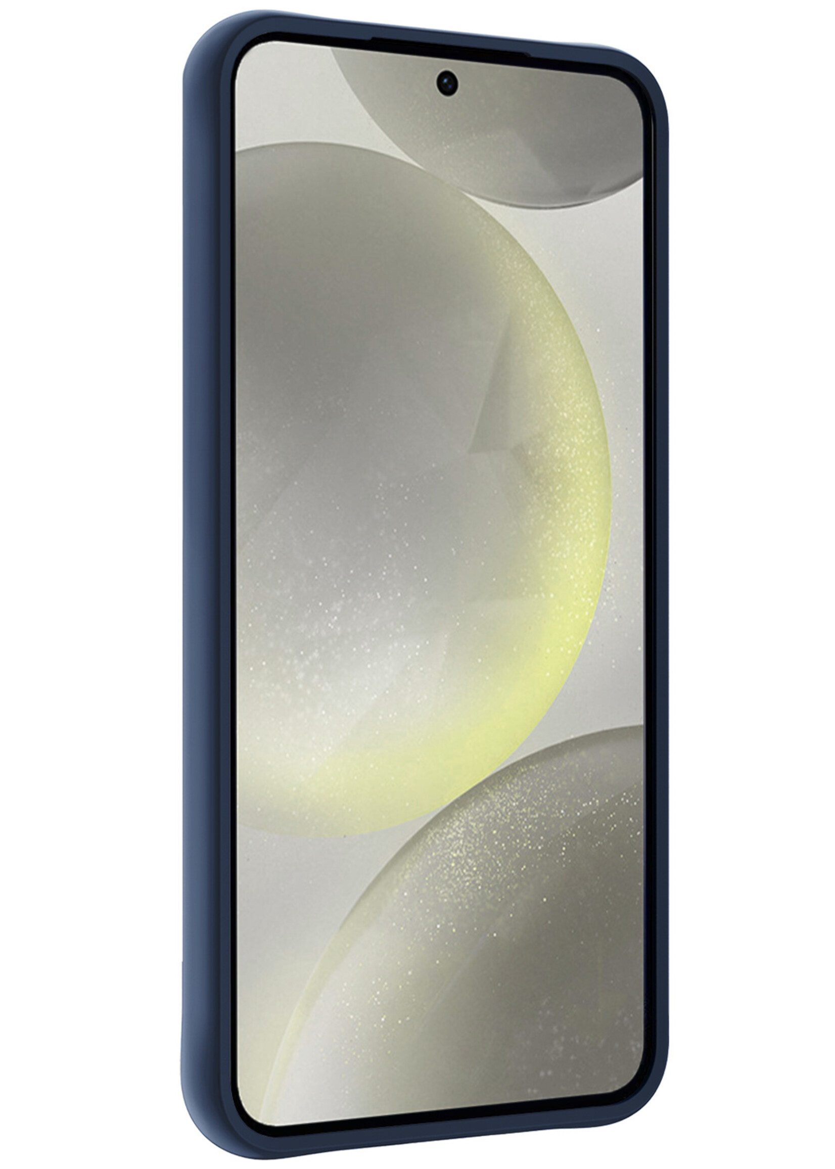 LUQ Hoesje Geschikt voor Samsung S24 Hoesje Siliconen Case - Hoes Geschikt voor Samsung Galaxy S24 Hoes Siliconen - Donkerblauw