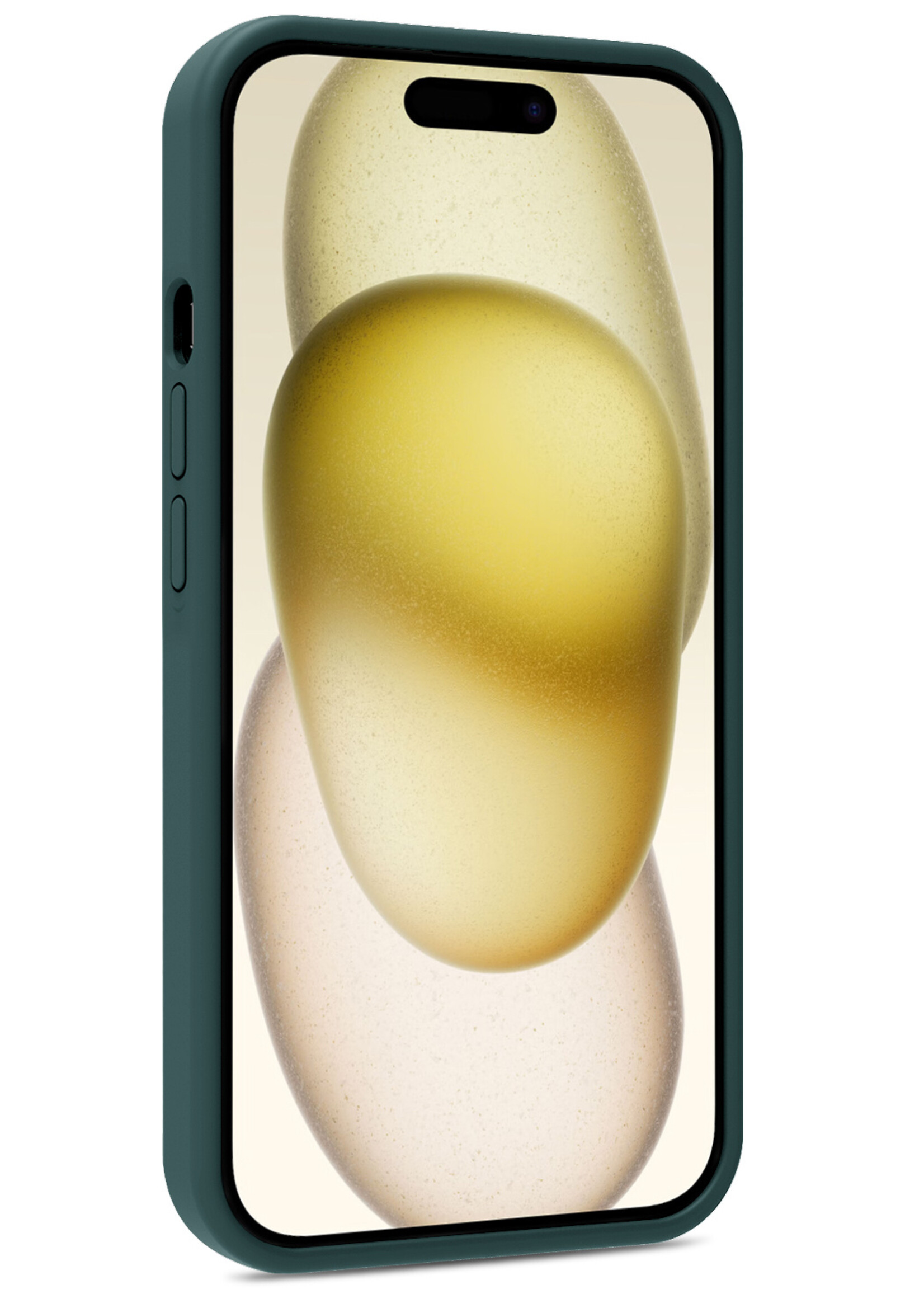 LUQ Hoesje Geschikt voor iPhone 15 Plus Hoesje Siliconen Case - Hoes Geschikt voor iPhone 15 Plus Hoes Siliconen - Donkergroen