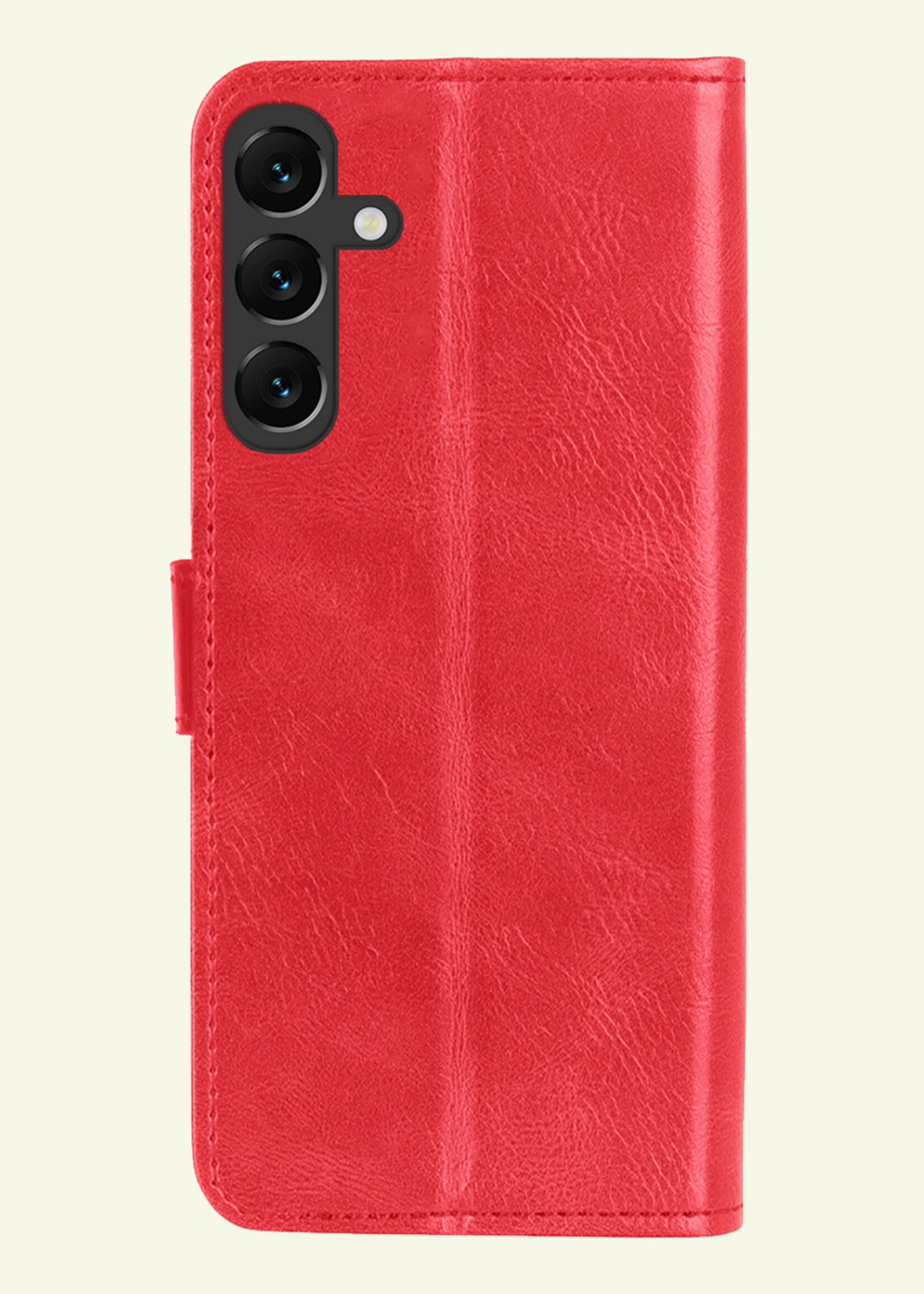 LUQ Hoesje Geschikt voor Samsung A55 Hoesje Book Case Hoes Wallet Cover - Hoes Geschikt voor Samsung Galaxy A55 Hoesje Bookcase Hoes - Rood