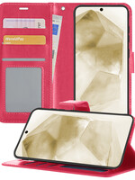 LUQ LUQ Samsung Galaxy A55 Hoesje Bookcase - Donkerroze