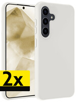 LUQ LUQ Samsung Galaxy A55 Hoesje Siliconen - Wit - 2 PACK
