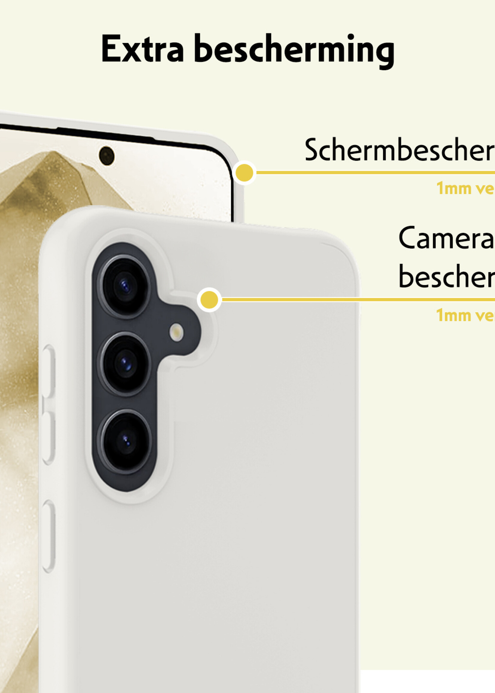 LUQ Hoesje Geschikt voor Samsung A55 Hoesje Siliconen Case - Hoes Geschikt voor Samsung Galaxy A55 Hoes Siliconen - Wit - 2 Stuks