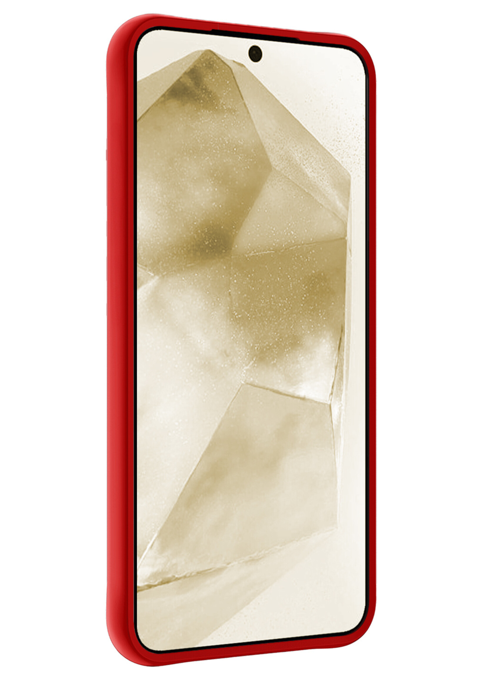 LUQ Hoesje Geschikt voor Samsung A55 Hoesje Siliconen Case - Hoes Geschikt voor Samsung Galaxy A55 Hoes Siliconen - Rood - 2 Stuks