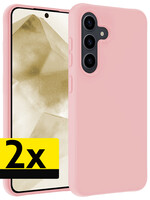 LUQ LUQ Samsung Galaxy A55 Hoesje Siliconen - Lichtroze - 2 PACK