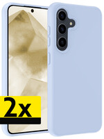 LUQ LUQ Samsung Galaxy A55 Hoesje Siliconen - Lichtblauw - 2 PACK