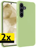 LUQ LUQ Samsung Galaxy A55 Hoesje Siliconen - Groen - 2 PACK