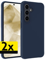 LUQ LUQ Samsung Galaxy A55 Hoesje Siliconen - Donkerblauw - 2 PACK