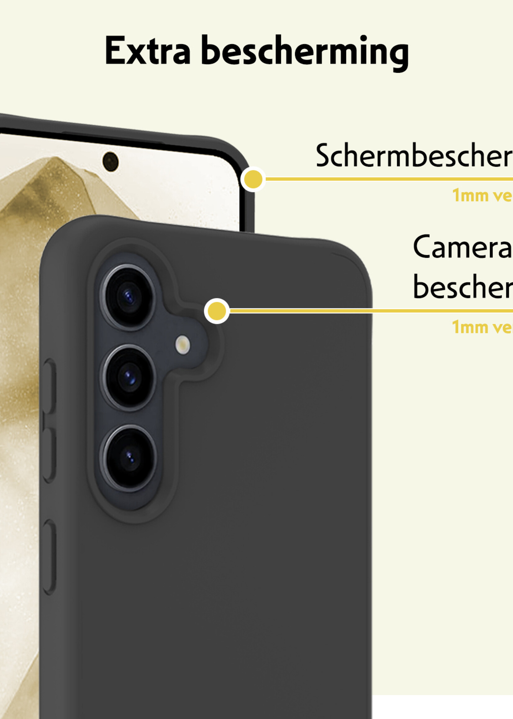 LUQ Hoesje Geschikt voor Samsung A55 Hoesje Siliconen Case - Hoes Geschikt voor Samsung Galaxy A55 Hoes Siliconen - Zwart