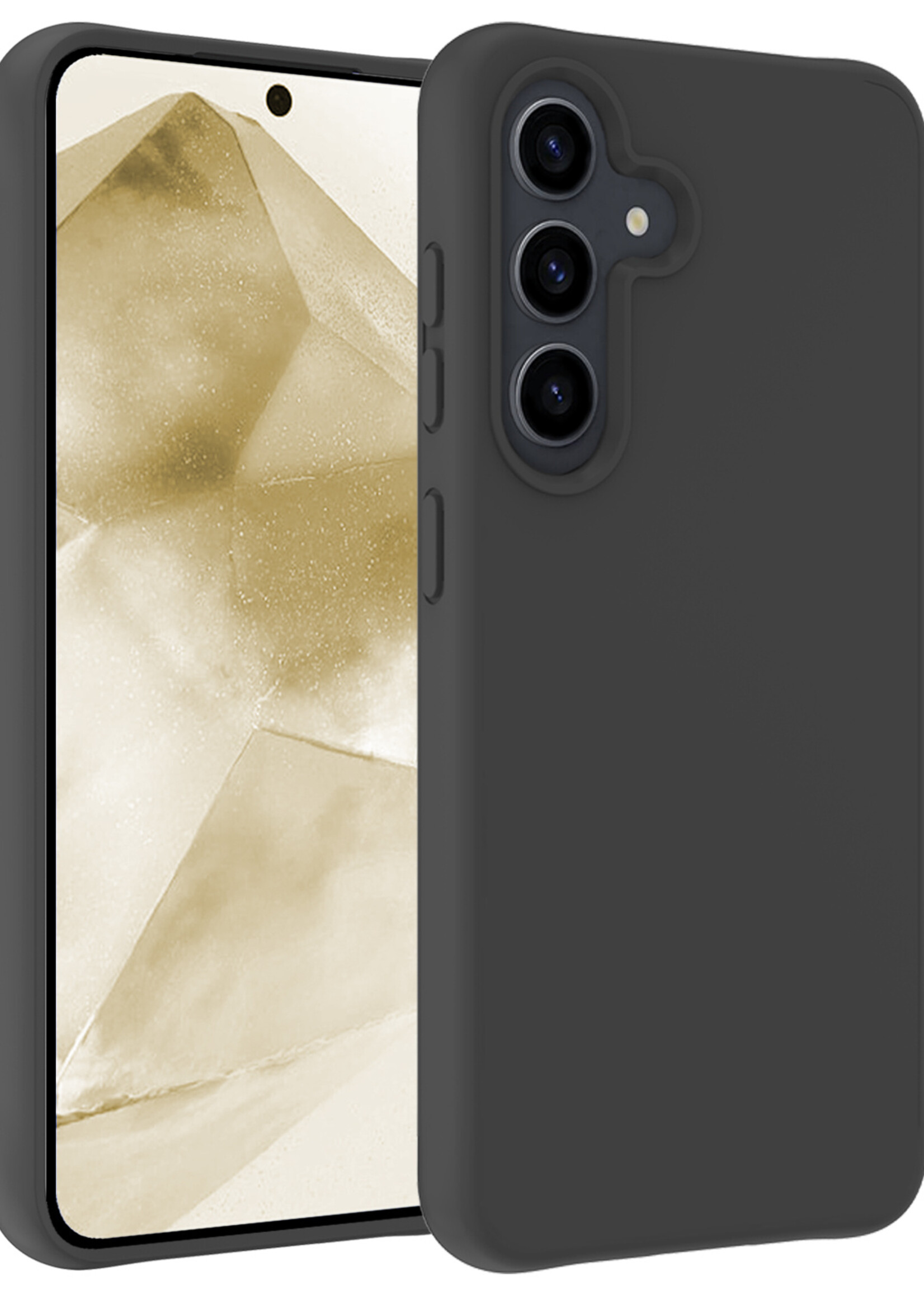 LUQ Hoesje Geschikt voor Samsung A55 Hoesje Siliconen Case - Hoes Geschikt voor Samsung Galaxy A55 Hoes Siliconen - Zwart