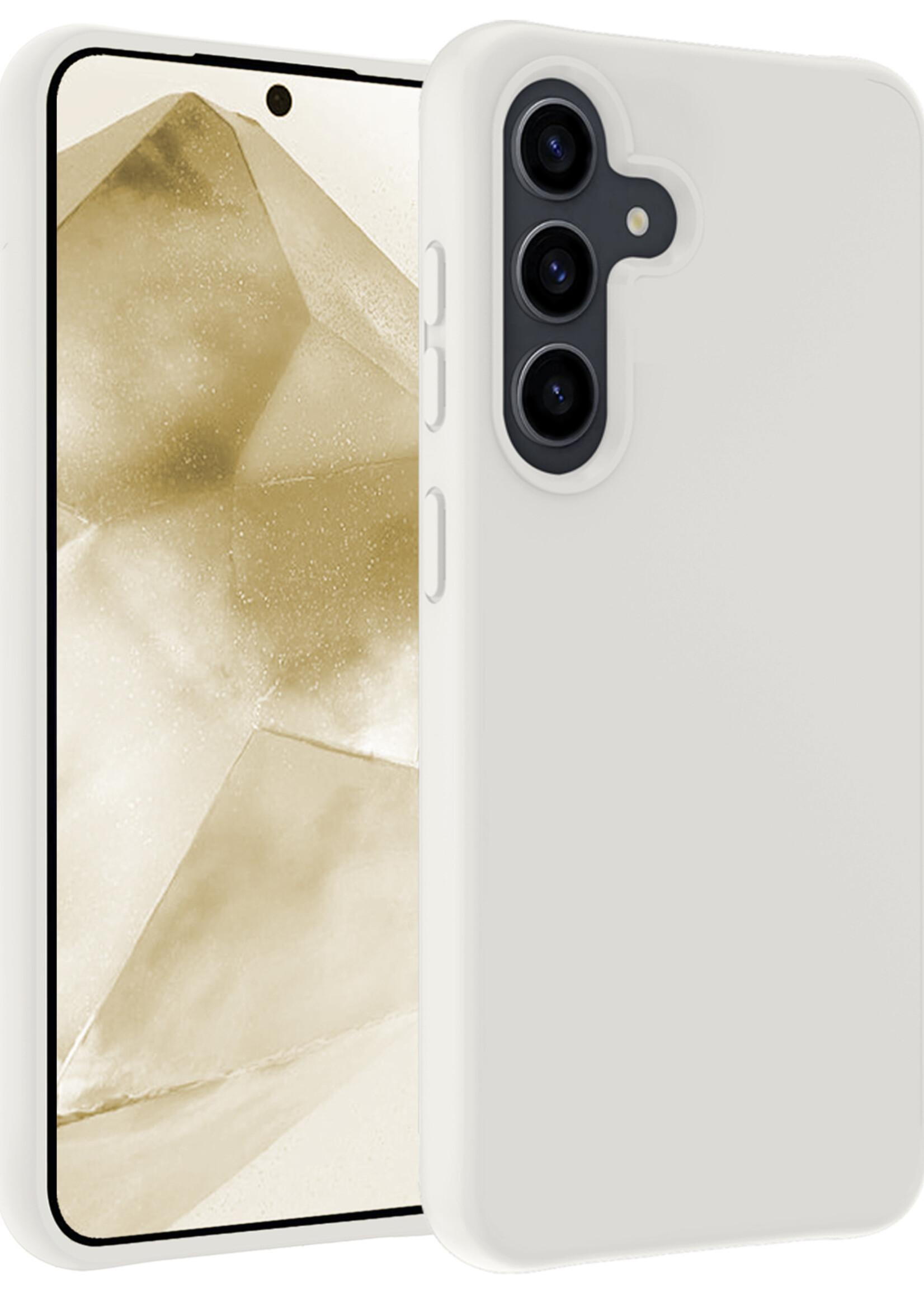 LUQ Hoesje Geschikt voor Samsung A55 Hoesje Siliconen Case - Hoes Geschikt voor Samsung Galaxy A55 Hoes Siliconen - Wit