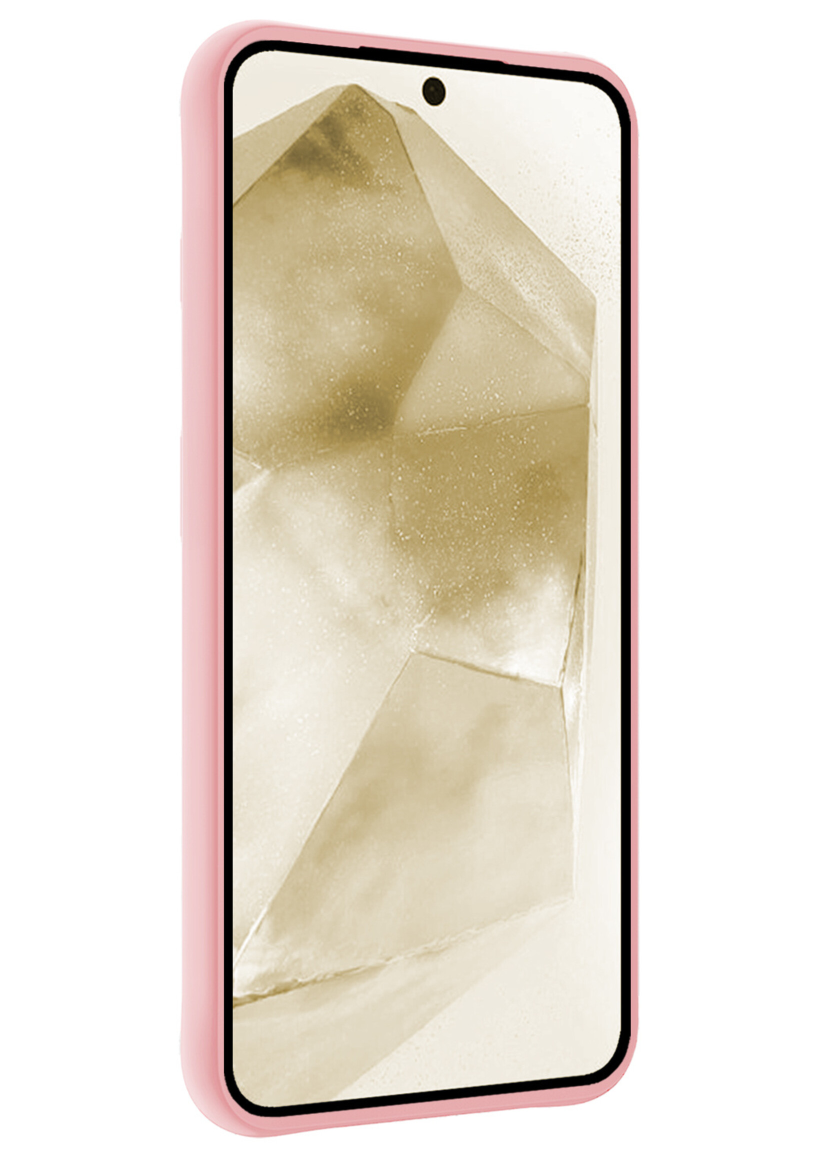 LUQ Hoesje Geschikt voor Samsung A55 Hoesje Siliconen Case - Hoes Geschikt voor Samsung Galaxy A55 Hoes Siliconen - Lichtroze