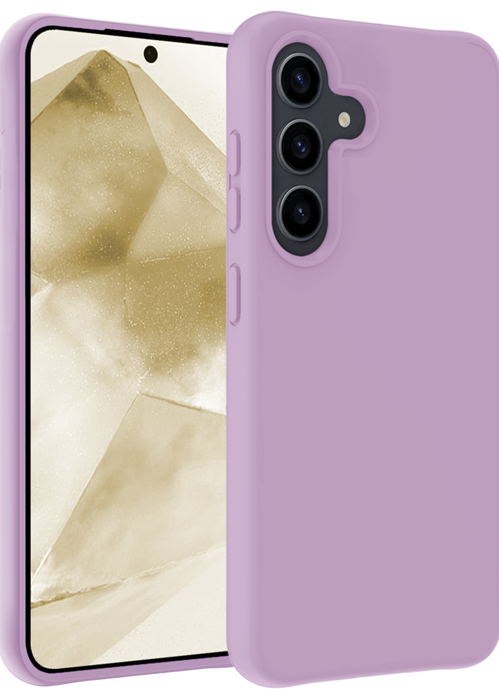 LUQ Hoesje Geschikt voor Samsung A55 Hoesje Siliconen Case - Hoes Geschikt voor Samsung Galaxy A55 Hoes Siliconen - Lila