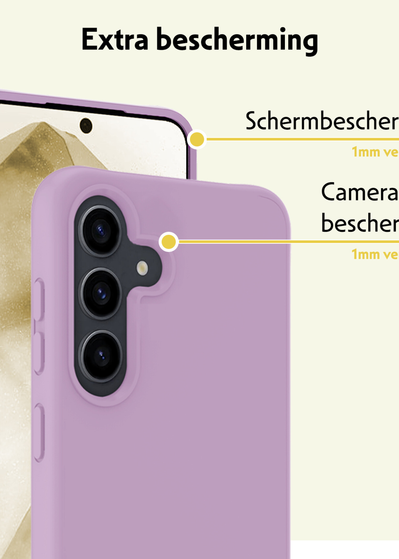 LUQ Hoesje Geschikt voor Samsung A55 Hoesje Siliconen Case - Hoes Geschikt voor Samsung Galaxy A55 Hoes Siliconen - Lila